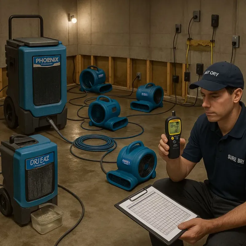 Structural Drying and Dehumidification process in Ashley, PA